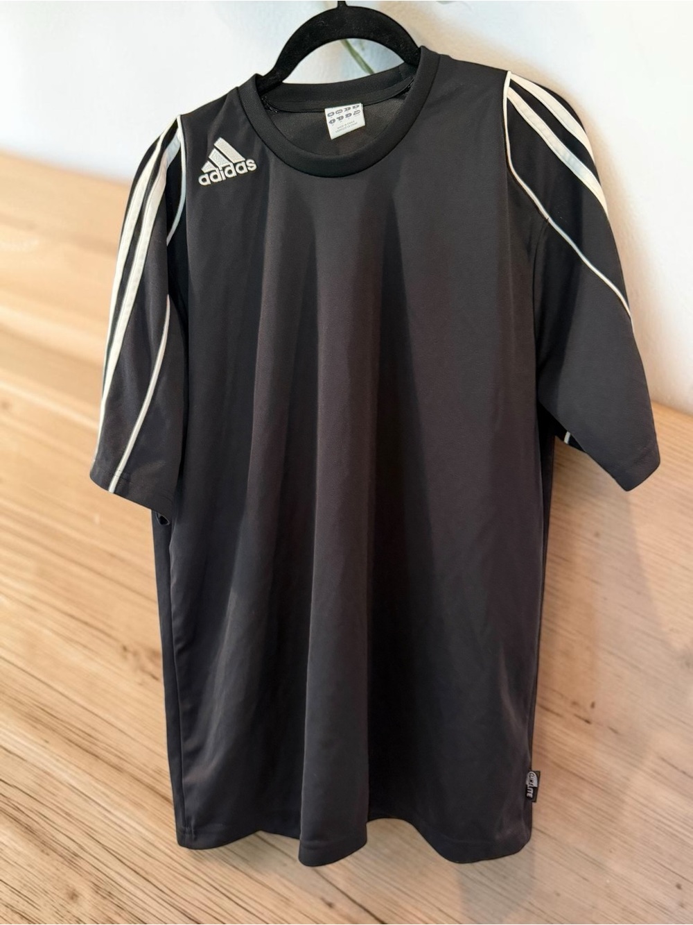 Adidas Climalite Black 3-Stripe Soccer Jersey M